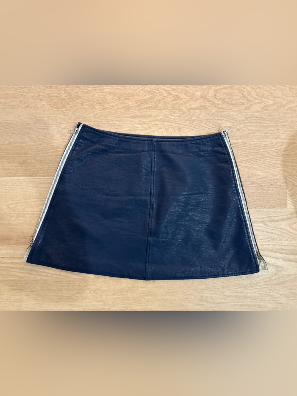 Courrèges Navy Vinyl Mini Skirt